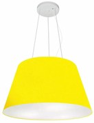 Lustre Pendente Cone Md-4141 Cúpula em Tecido 30/50x35cm Amarelo - Bivolt