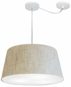 Lustre Pendente Cone Com Desvio Md-4282 Cúpula 21/40x50cm Rustico Bege - Bivolt