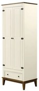 Armario Malibu 2 Portas e 1 Gaveta cor Off White com Amendoa 204 cm - 63568 Sun House