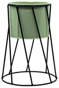 Kit Vaso Suporte Trip&eacute; Ch&atilde;o Planta Cachepot Jardinagem Ferro