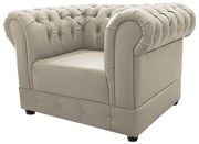 Poltrona Decorativa Chesterfield Ana Corano Bege- ADJ Decor