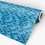 Papel de parede adesivo pastilha azul e verde