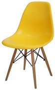 Cadeira Eames Polipropileno Amarelo Base Madeira - 14911 Sun House