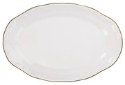 Travessa Rasa Oval 28Cm Porcelana Schmidt - Dec. Filetado Ouro Pomerode 0010