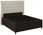 Cabeceira com Base Cama Box Baú Casal 138x188cm Hit ID5 Suede Marrom/L