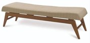 Banco Naxos 3 Lugar Tecido Linho Bege Base Amendoa 47cm - 62048 Sun House
