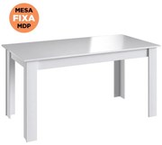 Mesa Fixa De Jantar Cozinha Multiuso 150x78cm - Branco