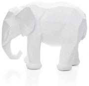 Escultura Elefante em Poliresina Branco 21x26 cm - D'Rossi