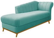 Recamier Vanessa 140cm Lado Esquerdo Suede Azul Tiffany- ADJ Decor