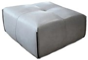 Puff Hannes Couro Cinza 80cm - 70030 Sun House