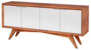 Buffet Querubim 4 Portas Natural e Branco - Wood Prime MP 27588