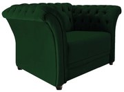 Poltrona Decorativa Chesterfield Sofia Suede Verde - ADJ Decor