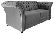 Namoradeira Chesterfield Sofia Suede Cinza - ADJ Decor