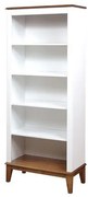 Estante England 4 Prateleiras cor Branco com Base Amendoa 180cm - 61921 Sun House