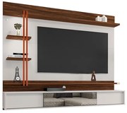 Painel de TV Home Suspenso 200cm Ágata Beige/Imbuia - Vizzato - Bege