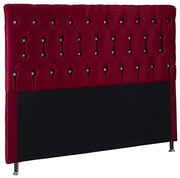 Cabeceira Cama Box Casal Queen 160 cm Marcela Veludo Vermelho - Sheep Estofados