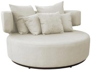 Sofá Chaise Eva Redondo 02 Lugares Suede Bege