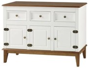 Buffet Antoine 3 Portas e 3 Gavetas cor Branco com Amendoa 114 cm - 62642 Sun House