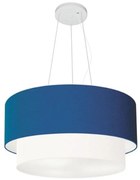 Pendente Cilíndrico Azul Marinho e Branco MJ-4061 Para Mesa de Jantar e Estar