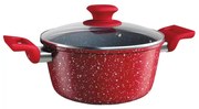 Caçarola Titânio Red 22cm + Tampa de vidro