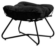 Puff Decorativo Sala de Estar Caim Base de Ferro Preto Suede Preto G41 - Gran Belo