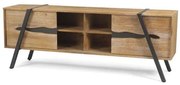 Rack Coliseu 2 Portas Driftwood com Base Aco Grafite 208cm - 64226 Sun House