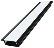 Perfil Embutir Para Fita De Led 100cm Aluminio Preto Way