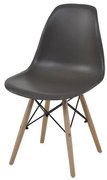 Cadeira Eames Eiffel Polipropileno Cinza Base Madeira - 44160 Sun House