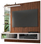 Painel de TV Home Suspenso Quartzo 180cm Imbuia/Beige - Vizzato - Bege