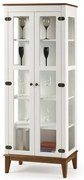 Cristaleira Remy Branca 2 Portas Base Amendoa 180 cm - 58751 Sun House