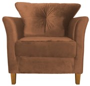 Poltrona Ibis Decorativa Suede Telha