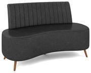 Sofá 2 Lugares Living 160cm Pé Palito Maraú Sintético PU Preto K01 - D'Rossi