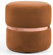 Puff Decorativo Com Cinto Rosê Round C-262 Veludo Laranja - Domi