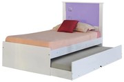 Cama Bibox Solteiro Reino Branco/Lilás G68 - Gran Belo