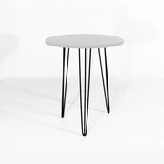 Mesa Lateral Decorativa Sandy Pés Hairpin Legs Preto Tampo Branco