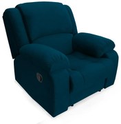 Poltrona Decorativa Magnum Reclinável Manual Suede Azul Marinho