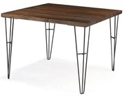 Mesa de Jantar Bronx Quadrada Rustic Brown Base Aco Grafite 120cm - 64905 Sun House