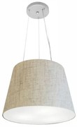 Lustre Pendente Cone Md-4152 Cúpula em Tecido 30/40x30cm Rustico Bege - Bivolt