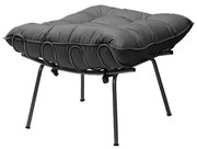 Puff Decorativo Sala de Estar Abel Pés Preto Suede Cinza G41 - Gran Belo