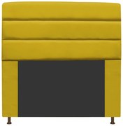 Cabeceira Estofada Turim 160 cm Queen Size Suede Amarelo - ADJ Decor