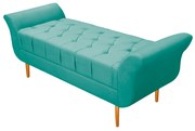 Recamier Estofado Ari 100 cm Solteiro Suede Azul Tiffany - ADJ Decor