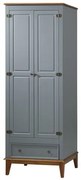 Armario Malibu 2 Portas e 1 Gaveta cor Cinza com Amendoa 204 cm - 63542 Sun House