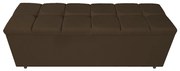 Calçadeira Estofada Manchester 140 cm Casal Suede Marrom - ADJ Decor