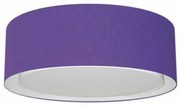 Plafon Duplo Cilíndrico Md-3038 Cúpula em Tecido 80x30cm Roxo - Bivolt