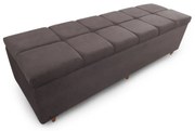 Calçadeira Baú Casal King 195cm Veneza Suede Marrom - Sheep Estofados - Marrom