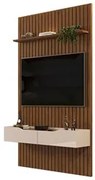 Painel para TV 60 Pol Ripado com Bancada Suspensa 143x212cm Pratisk D0