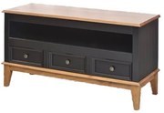 Rack Detroit Preto Com Amendoa 3 Gavetas 62cm - 54726 Sun House