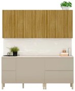 Armário de Cozinha CP02 e Tampo 120cm Minsk Z06 Vanilla/Freijó - Mpoze