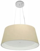 Lustre Pendente Cone Md-4144 Cúpula em Tecido 25x50x40cm Bege / Branco - Bivolt