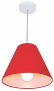 Lustre Pendente Cone Md-4028 Cúpula em Tecido 25/30x12cm Vermelho - Bivolt